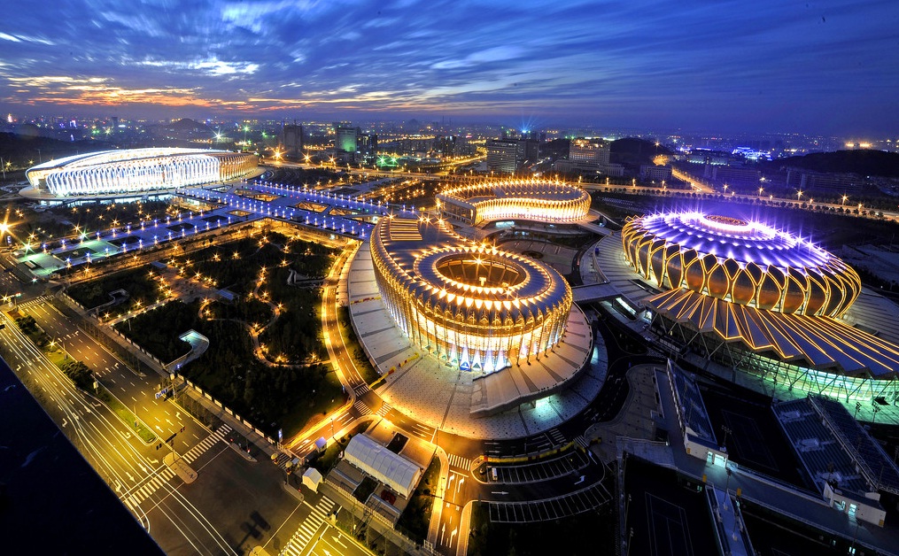 體育中心的亮化夜景